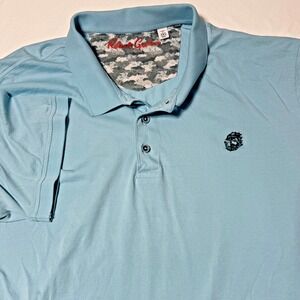 Robert Graham Stone Trail Polo‎ Shirt Light Blue Men's Size 3XL
